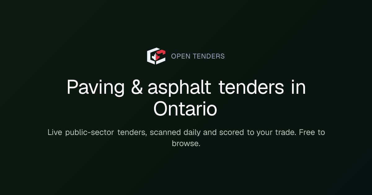 Open Paving & asphalt Tenders in Ontario (Updated Daily) · Cornerstone ...