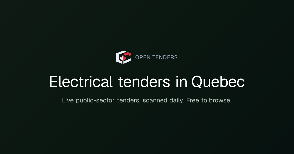 Open Electrical Tenders in Quebec (Updated Daily)
